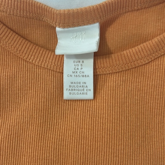 H&M Orange Ribbed sleeveless Crop Top size small - Picture 3 of 4